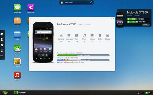 airdroid, pantalla de control del móvil Android