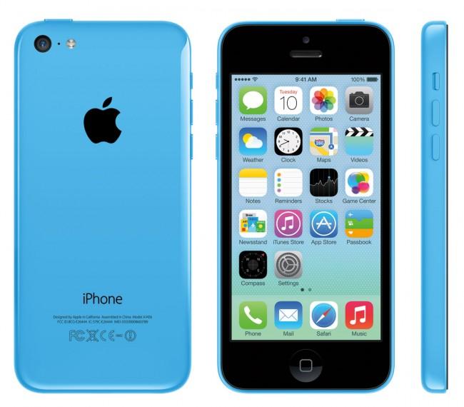 iPhone 5C vista frontal, lateral y trasera