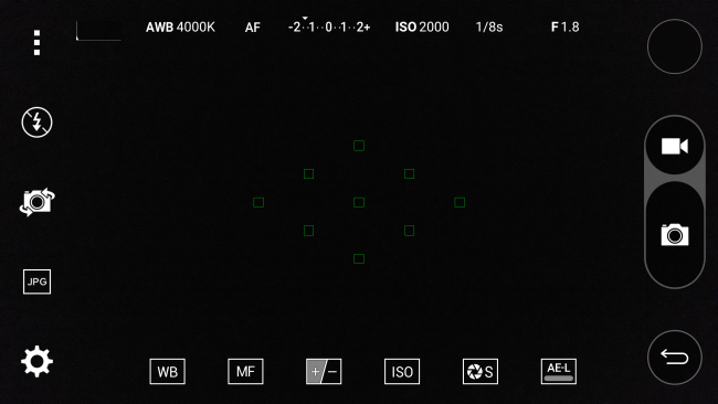Interfaz manual de la cámara del LG G4