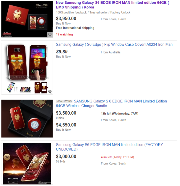 Galaxy S6 Edge Iron man precios.