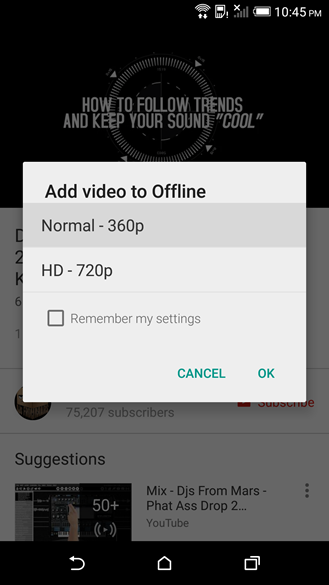 YouTube añadir vídeos offline