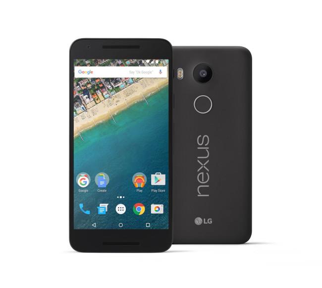 Nexus 5x negro y parte trasera en negro