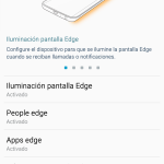 Opciones Edge del phablet Samsung Galaxy S6 Edge Plus