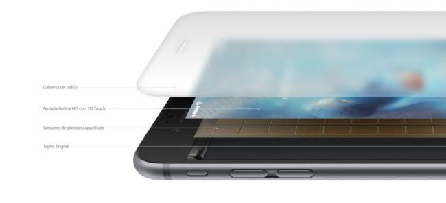 Tecnologia 3D Touch en la pantalla del iPhone 6s