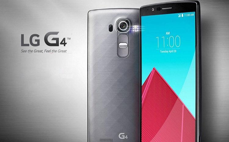 LG G4 con letrero en gris