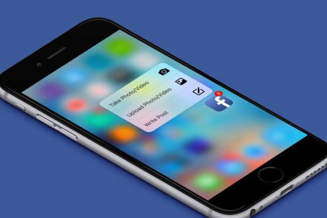 3D Touch del iPhone 6s compatible con Facebook