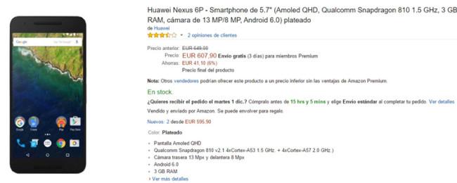 Nexus 6P en Amazon