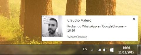 Notificacion Chrome WhatsApp
