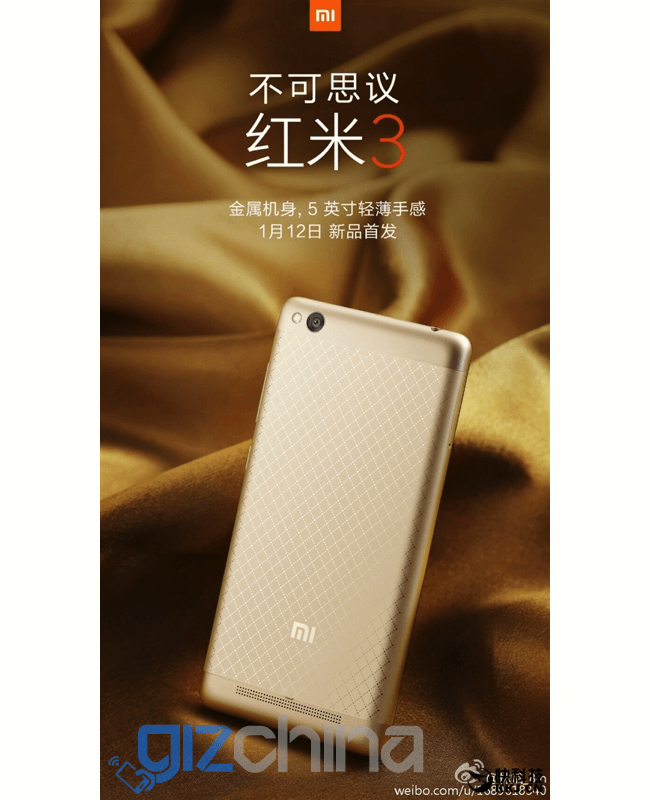 Xiaomi Redmi 3 teaser