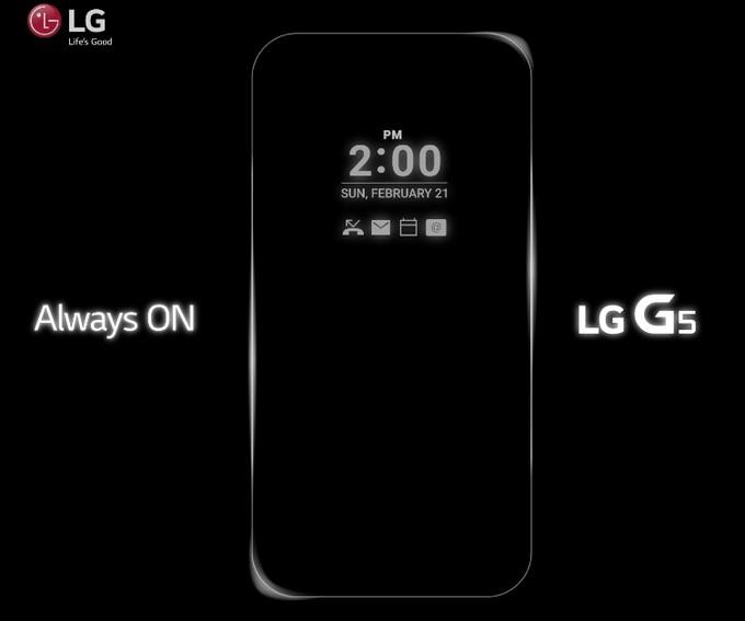 teaser del LG G5 con funcion Always on en pantalla