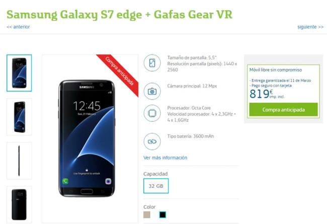 Precio del Samsung Galaxy S7 Edge con Movistar
