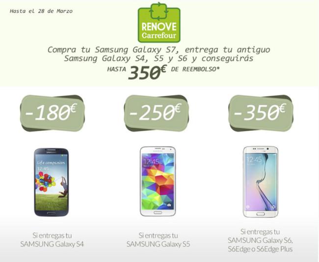 corte largo Médico Sucio Samsung Galaxy S7 por 369 euros con el plan Renove Carrefour