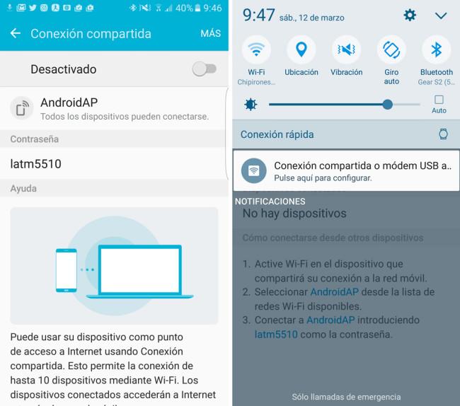 Wifi compartido Galaxy S7