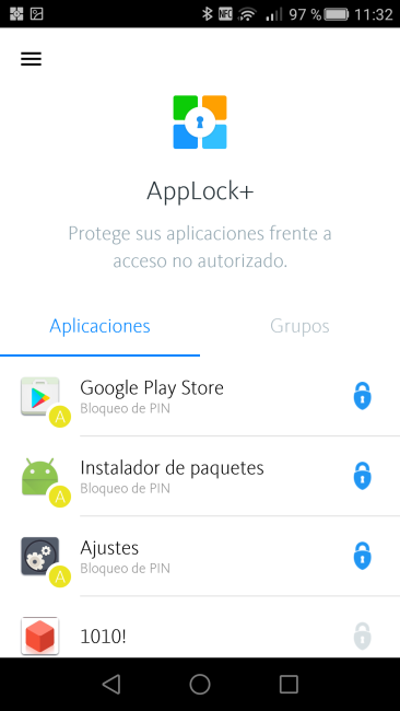 Avira AppLock+ - Lista Apps