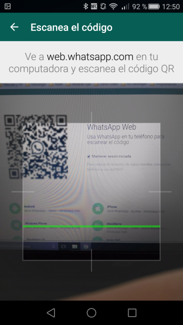 Escanear WhatsApp Web