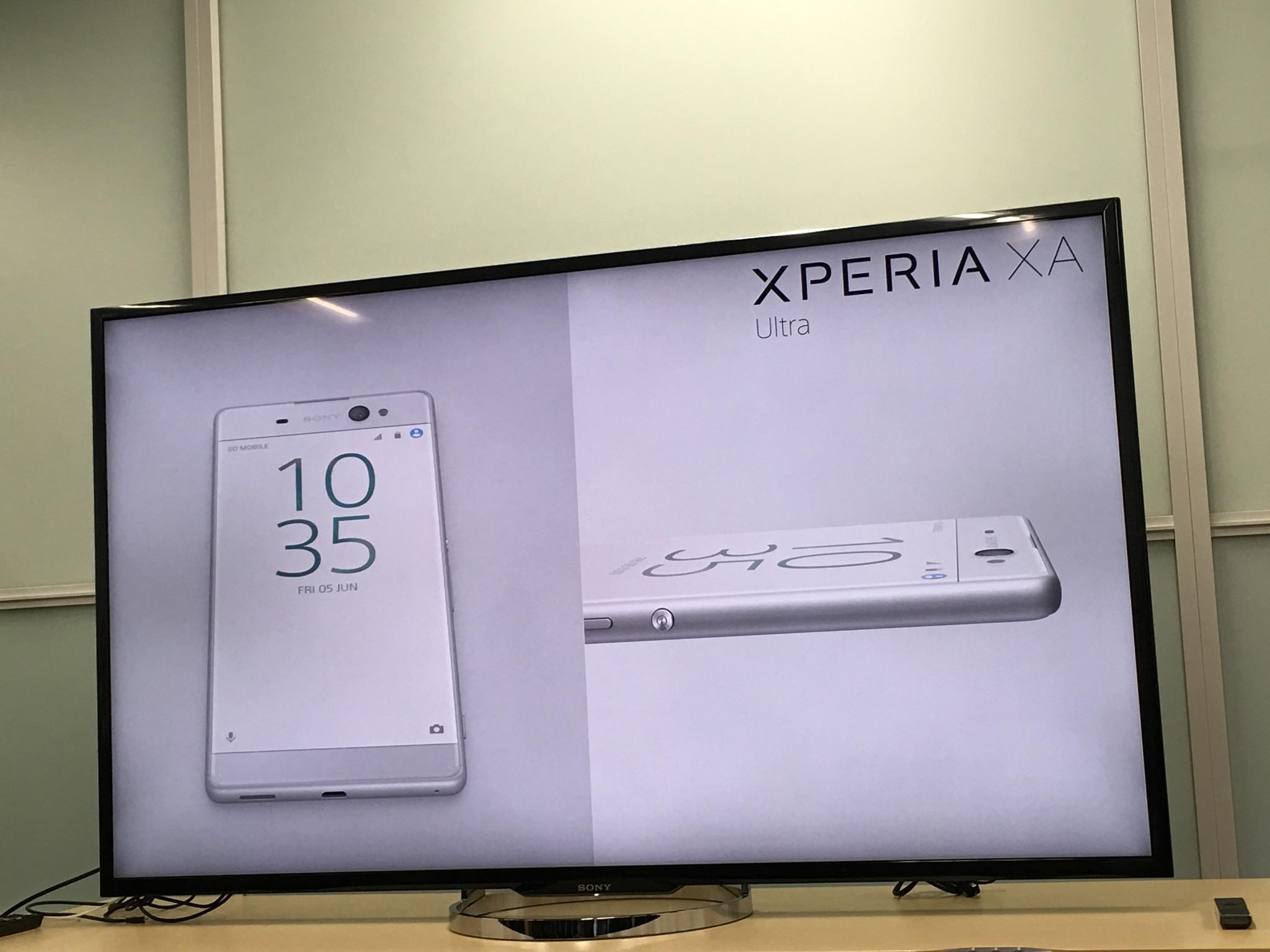 Xperia XA Ultra en blanco dentro de pantalla