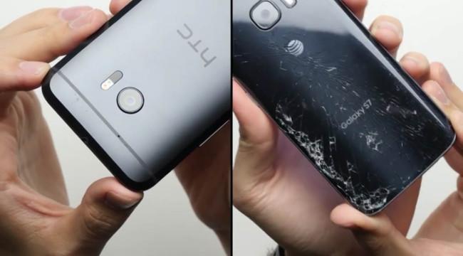 Samsung Galaxy S7 test caida frente HTC 10