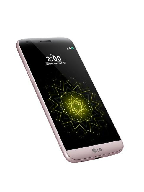 LG G5 color rosa frontal ladeado