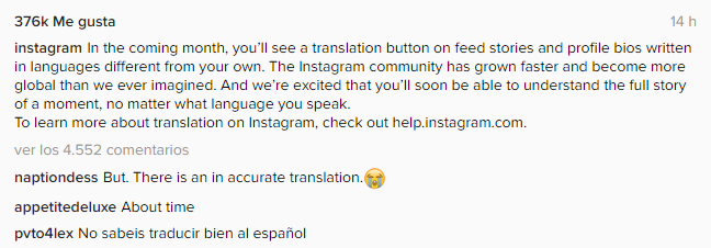 comentarios instagram traductor