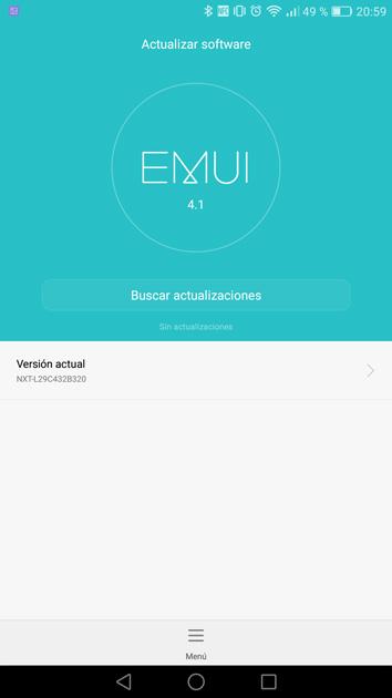 Versión EMUI 4.1 en un Huawei Mate 8