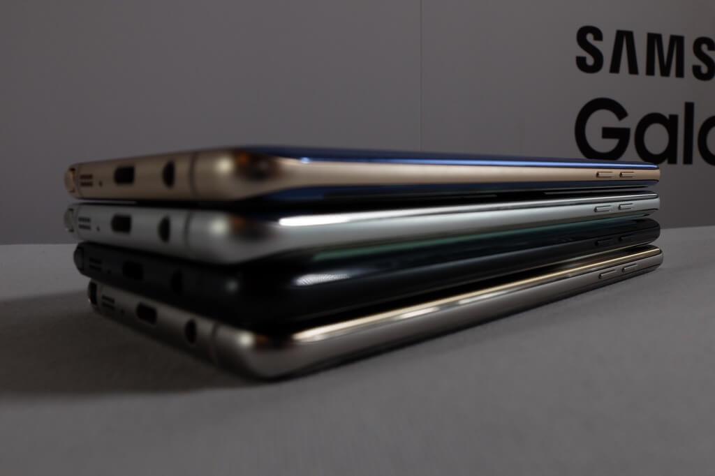 Samsung Galaxy Note 7 lateral todos los colores