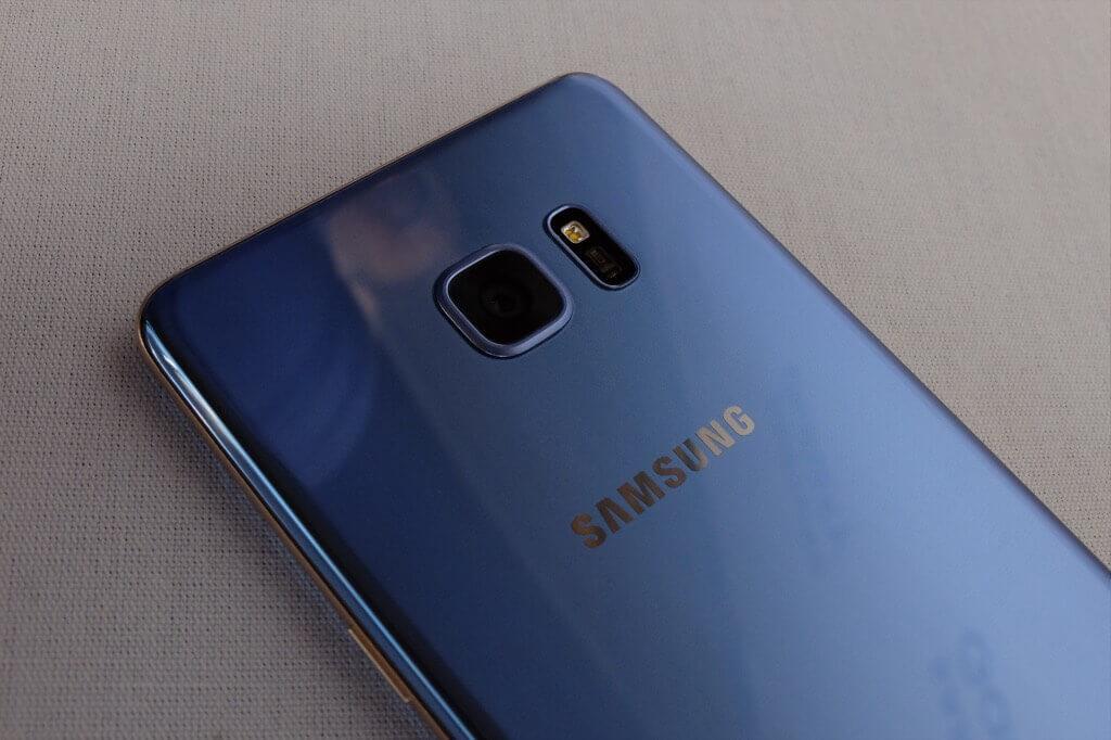 Samsung Galaxy Note 7 azul camara