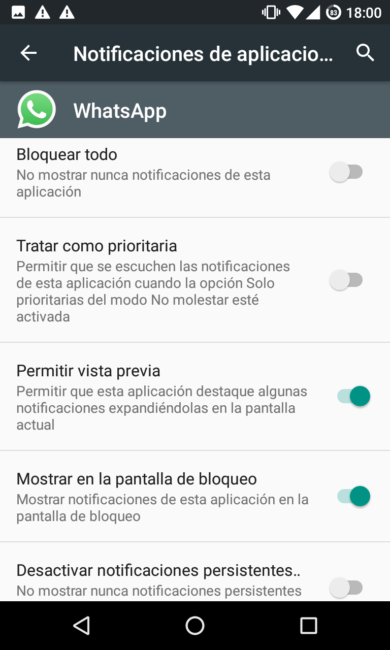 Notificaciones WhatsApp Android 6.0 Marshmallow