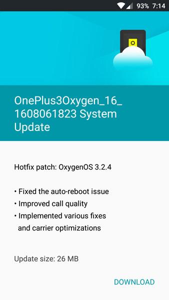 Actualización OTA con OxygenOS 3.2.4 para el OnePlus 3