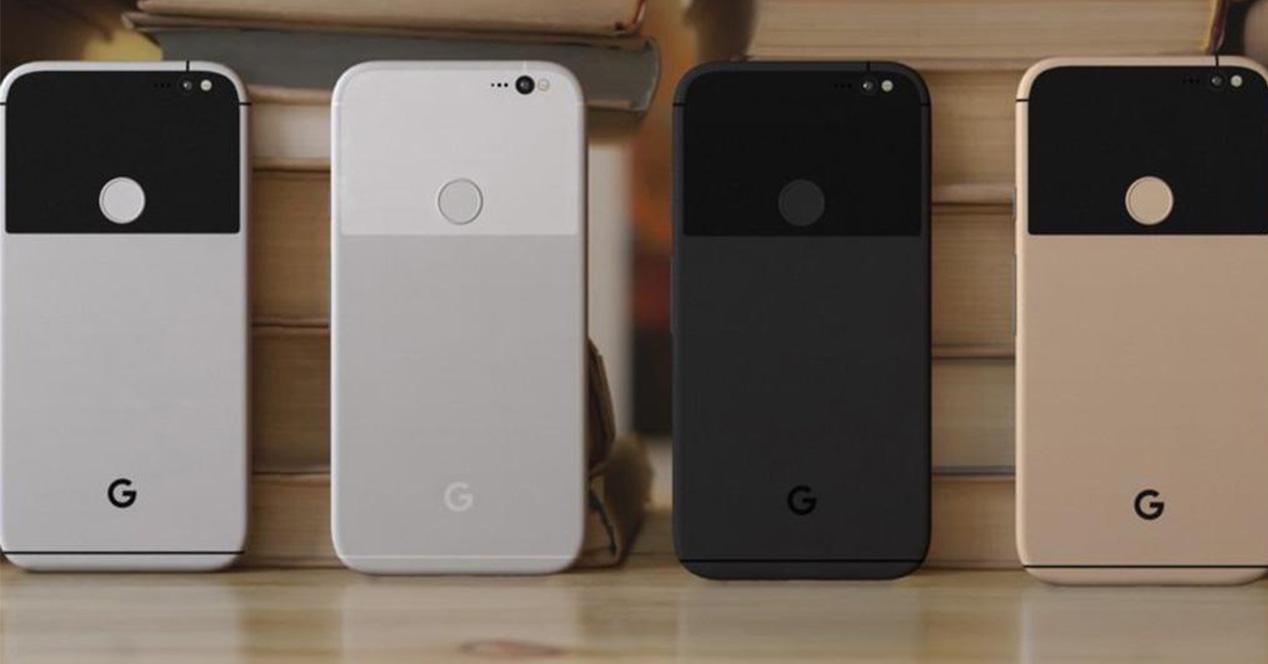 Google Pixel en cuatro colores distintos