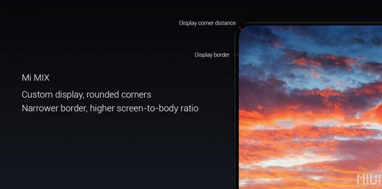 Diagonal de la pantalla del Xiaomi Mi Mix