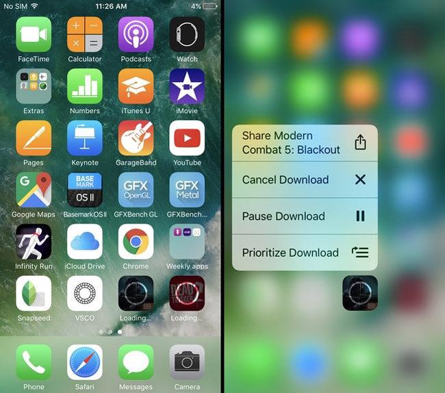 Función 3D Touch en iPhone para priorizar la actualización de aplicaciones en iOS