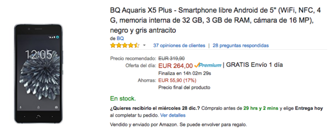 bq aquaris x5 plus oferta