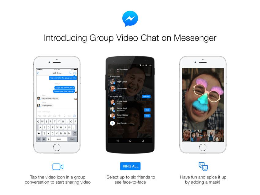 Facebook Messenger con video llamadas en grupo para seis personas