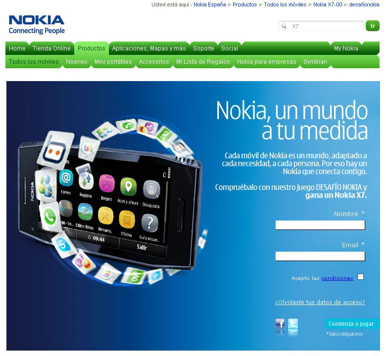 Desafío Nokia web