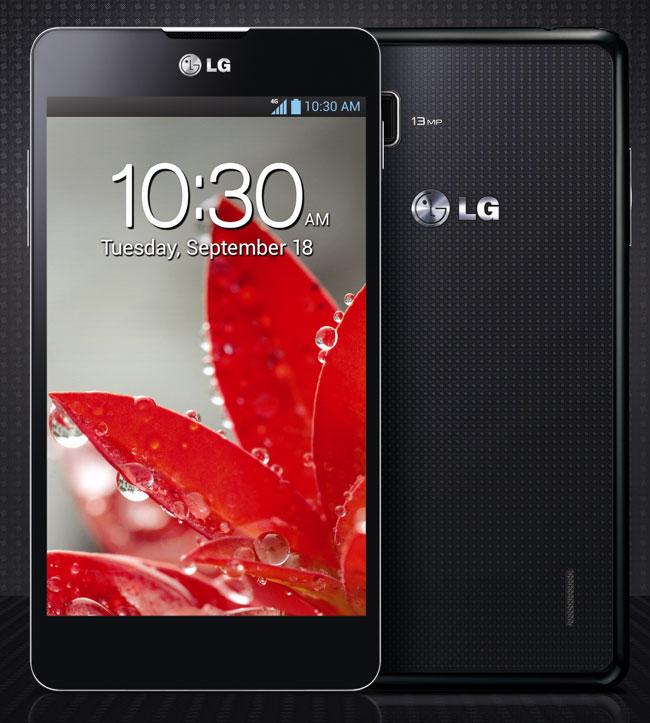 LG Optimus G, vista frontal y posterior