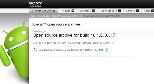 Xperia Z: Sony publica el código fuente antes del lanzamiento