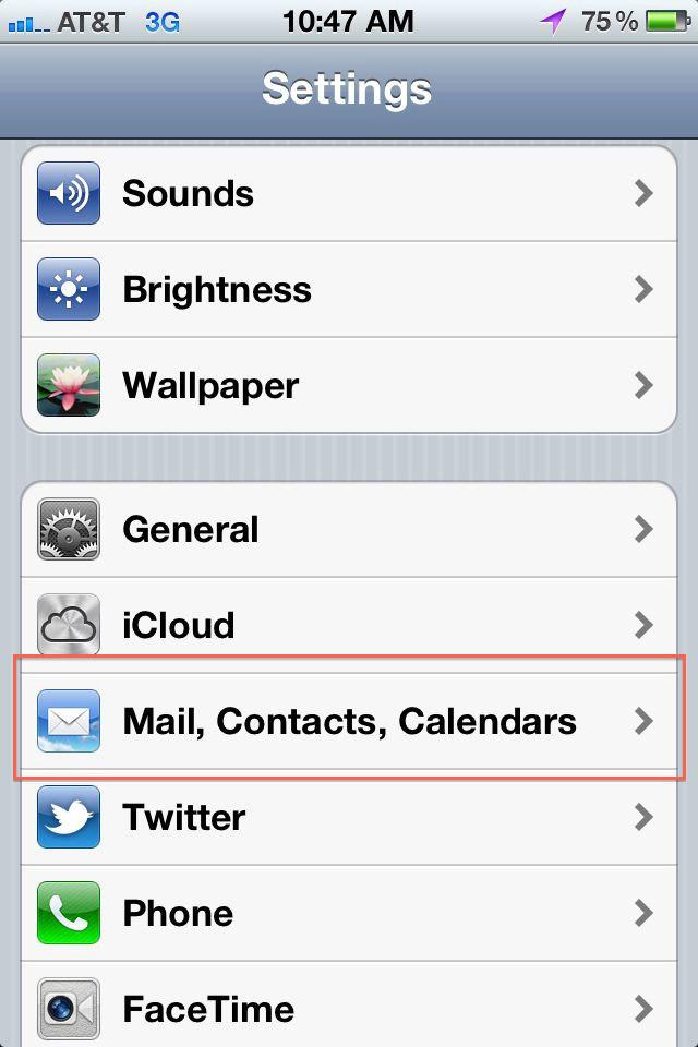 Ajustes de correo en iOS