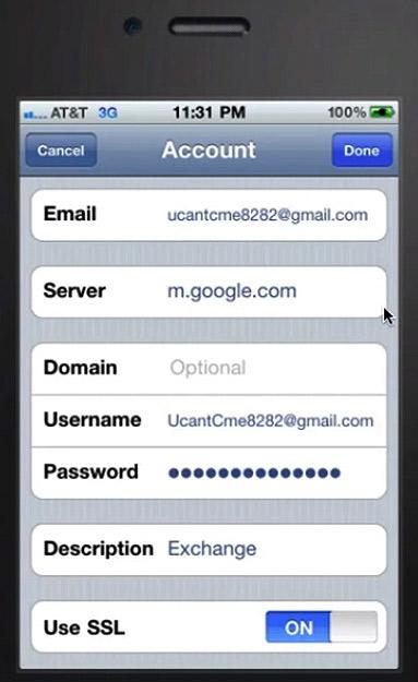 Configuración de Gmail en iOS