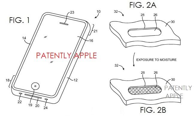 apple patente sensor agua iphone 5