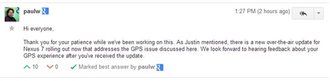 El nuevo Nexus 7 recibe actualización para corregir el problema con el GPS.