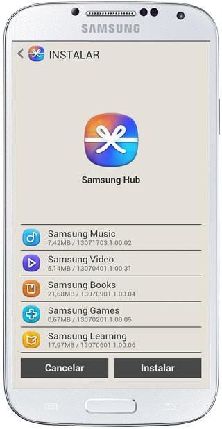 Actualización inicial en Samsung Hub