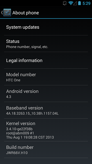 Captura de Pantalla de Google Edition en HTC One