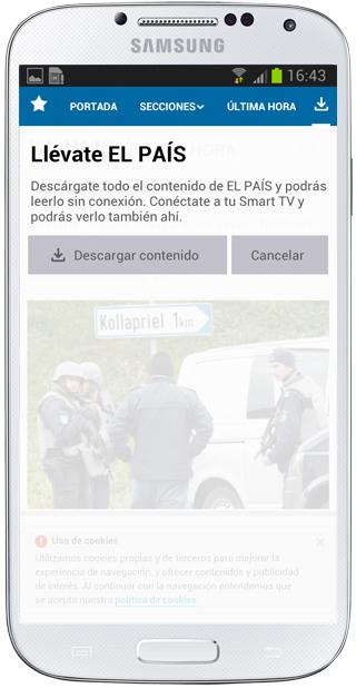 Descarga información en El País