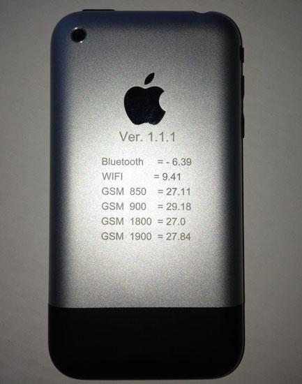 Carcasa de un prototipo del iPhone 2G
