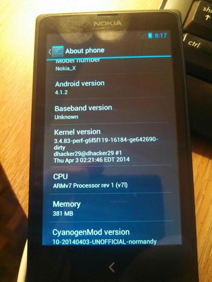Nokia X CyanogenMod 10