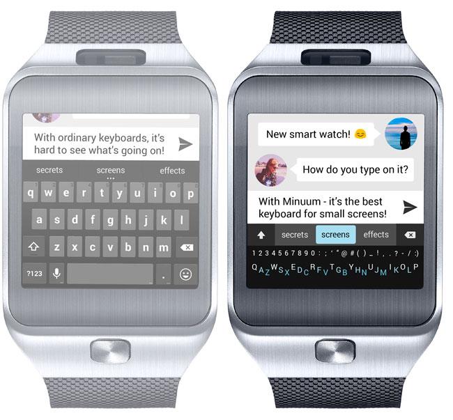 Teclado Minuun en smartwatch Samsung Galaxy Gear
