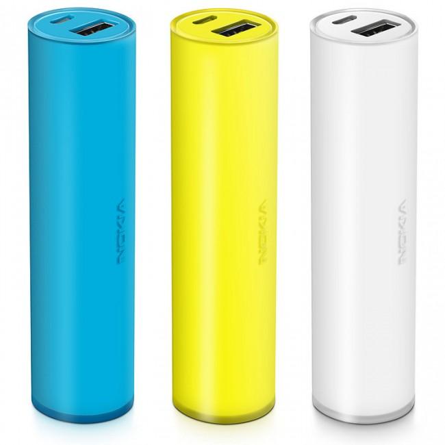 Accesorio de Nokia cargador USB en color azul, amarillo y blanco