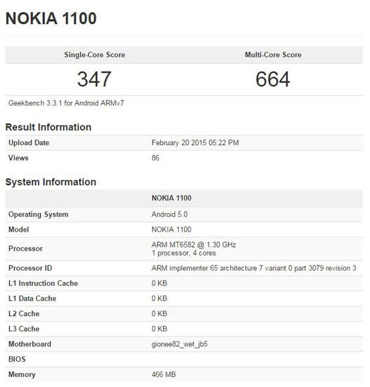 Caracteristicas del Nokia 1100