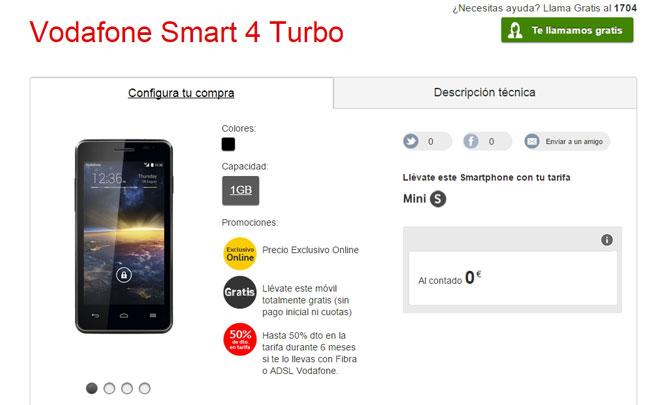 Vodafone Smart 4 Turbo gratis
