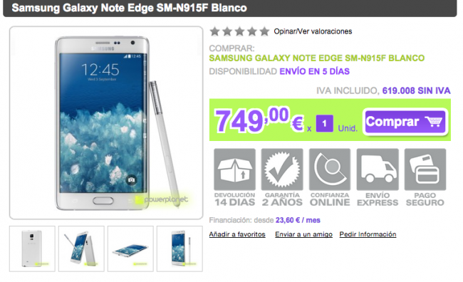 Galaxy Note Edge en Power Online.